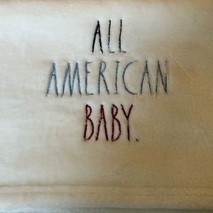 Rae Dunn baby blanket and bib - 4th of July